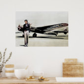 Amelia Earhart Lockheed Electra C 1937 Gekleurde P Poster (Keuken)