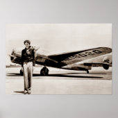 Amelia Earhart Lockheed Electra C 1937 Sepia Poste Poster (Voorkant)