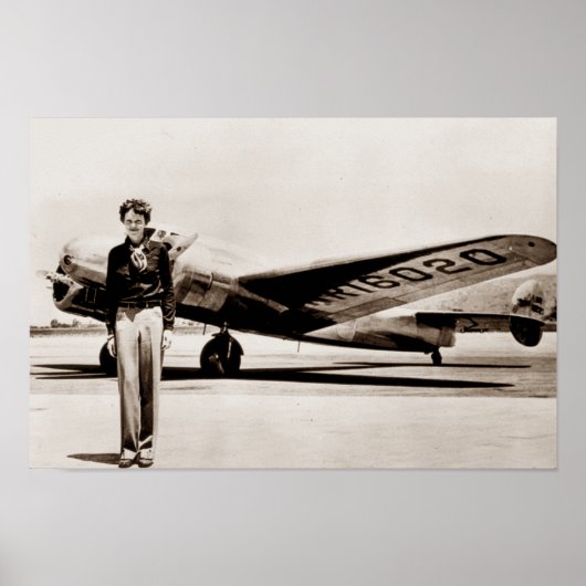Amelia Earhart Lockheed Electra C 1937 Sepia Poste Poster (Voorkant)