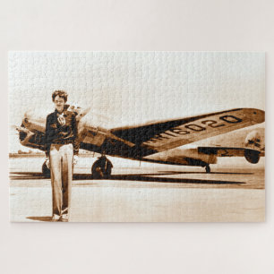 Amelia Earhart Lockheed Electra circa 1937 Sepia Legpuzzel