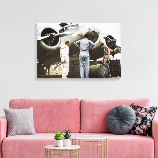 Amelia Earhart Lockheed Model 10 Electra 1937 Canvas Afdruk (Insitu (Woonkamer))