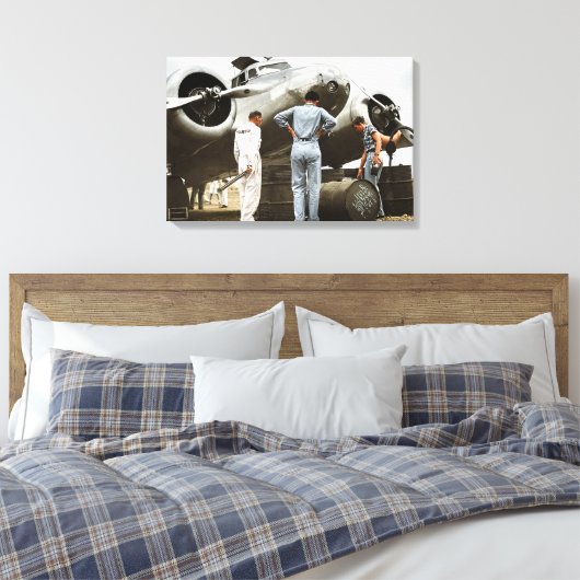 Amelia Earhart Lockheed Model 10 Electra 1937 Canvas Afdruk (Insitu (Slaapkamer))