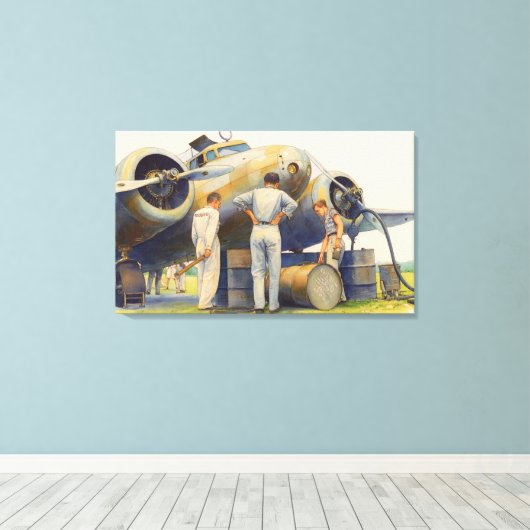 Amelia Earhart Lockheed Model 10 Electra 1937 Canvas Afdruk (Insitu (Houten vloer))