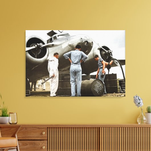 Amelia Earhart Lockheed Model 10 Electra 1937 Over Canvas Afdruk (Insitu (Woonkamer))