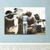 Amelia Earhart Lockheed Model 10 Electra 1937 Over Canvas Afdruk (Insitu (Houten vloer))
