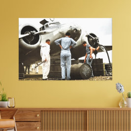 Amelia Earhart Lockheed Model 10 Electra 1937 Over Canvas Afdruk