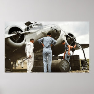 Amelia Earhart Lockheed Model 10 Electra 1937 Over Poster