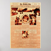 Amelia Earhart Newspaper Front Page Artikel Poster (Voorkant)