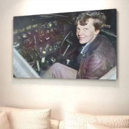 Amelia Earhart Onopgezette Foto van Vliegtuig Cock Poster