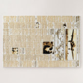 Amelia Earhart Oude Krantenverhaal Sepia Legpuzzel (Horizontaal)