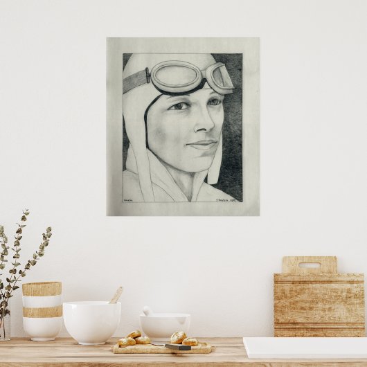 Amelia Earhart Poster (Keuken)