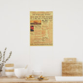 Amelia Earhart stuurt radio SOS Sepia 1937 Poster (Keuken)