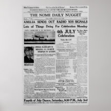 Amelia Earhart Stuurt Radio Sos Uit Op 3 Juli 1937