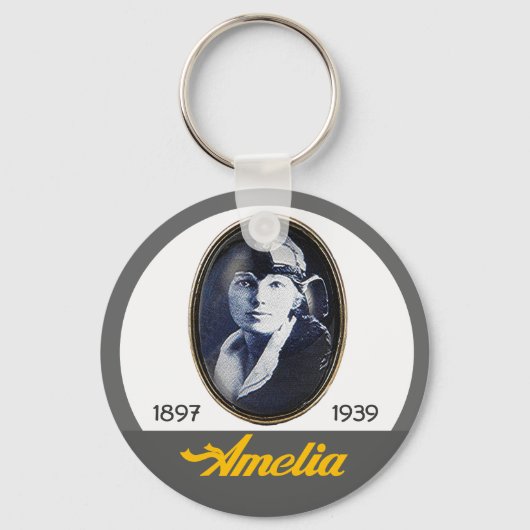 Amelia Earhart- vliegenier Sleutelhanger (Voorkant)