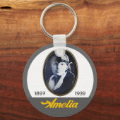 Amelia Earhart- vliegenier Sleutelhanger (Voorkant)