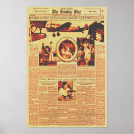 Amelia Earhart voor de ronde van de wereldvlucht 1 Poster