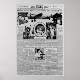 Amelia Earhart voor de ronde van de wereldvlucht 1 Poster