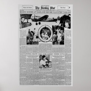 Amelia Earhart voor de ronde van de wereldvlucht 1 Poster