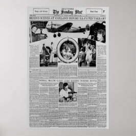 Amelia Earhart voor vlucht rond de wereld 1937 Poster