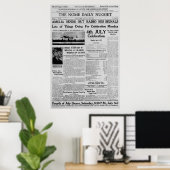 Amelia Earhart zendt radio Sos Juli 3 1937 uit Poster (Thuiskantoor)