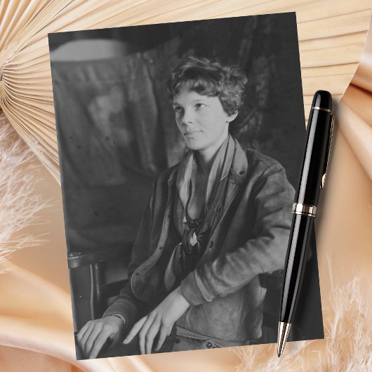 Amelia Earhart Zwart Wit Foto Luchtvaart Vintage Briefkaart