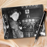 Amelia Earhart Zwart Wit Foto Luchtvaart Vintage