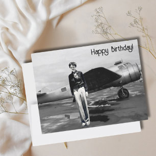 Amelia Earhart Zwart Wit Foto, Verjaardag Luchtvaa Briefkaart