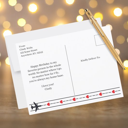 Amelia Earhart Zwart-Wit Foto, Verjaardag van de L Briefkaart