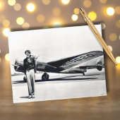 Amelia Earhart Zwart-Wit Foto,Verjaardag van de Lu Briefkaart