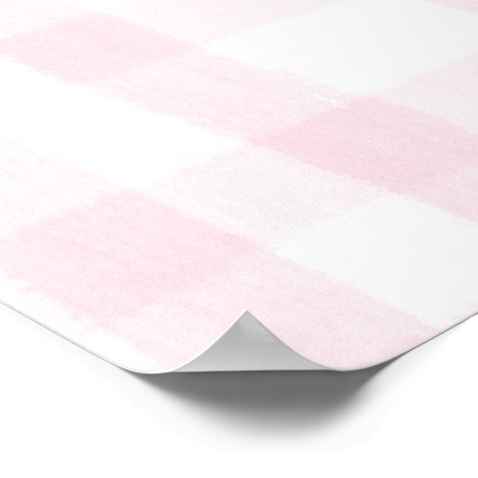 Amelia gepersonaliseerde roze strik & gingham prin poster (Hoek)