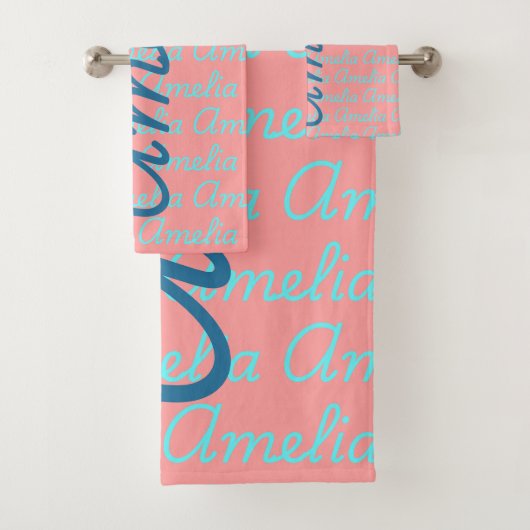 Amelia Handtekening Naam Patroon Ontwerp Bad Handdoek (Insitu)