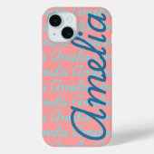 Amelia Handtekening Naam Patroon Ontwerp Case-Mate iPhone Case (Achterkant)