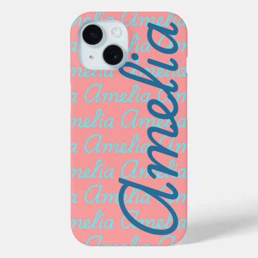 Amelia Handtekening Naam Patroon Ontwerp Case-Mate iPhone Case (Achterkant)