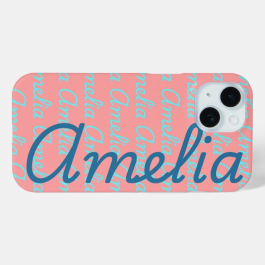 Amelia Handtekening Naam Patroon Ontwerp Case-Mate iPhone Case (Achterkant (horizontaal))