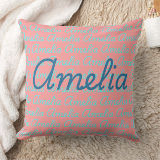Amelia Handtekening Naam Patroon Ontwerp Kussen