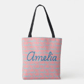 Amelia Handtekening Naam Patroon Ontwerp Tote Bag (Achterkant)