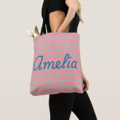 Amelia handtekening naam patroonontwerp tote bag (Dichtbij)