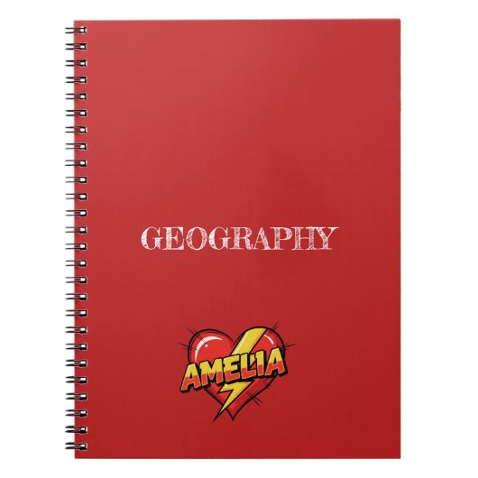 Amelia Hart Rood Notitieboek (Voorkant)