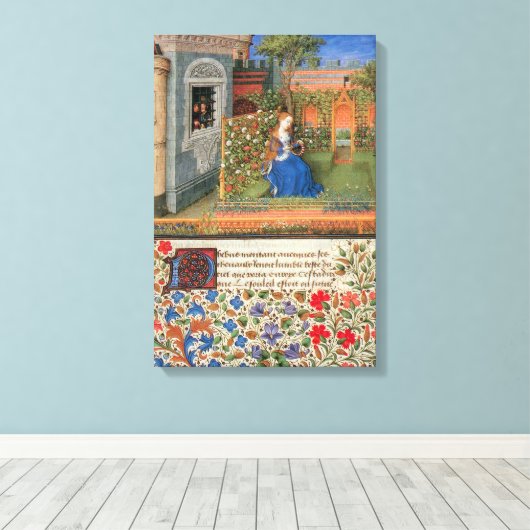 Amelia in de rosegarden canvas afdruk (Insitu (Houten vloer))