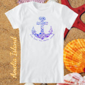 Amelia Island FL Zee Creatures Anchor and Name T-shirt