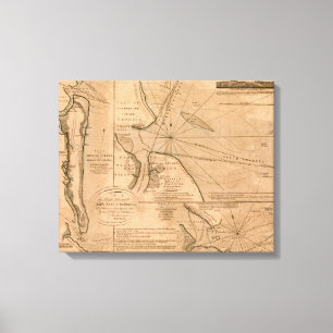 Amelia Island, Florida 1770-kaart Canvas Afdruk