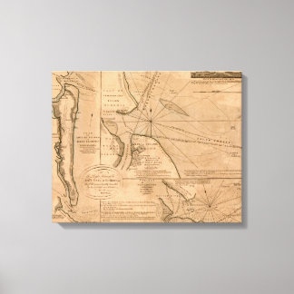 Amelia Island, Florida 1770-kaart Canvas Afdruk