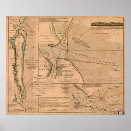 Amelia Island, Florida 1770-kaart Poster