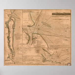 Amelia Island, Florida 1770-kaart Poster