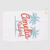 Amelia Island Florida Beach Coral Surf Souvenir Golfhanddoek (Horizontaal)