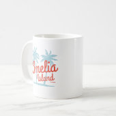 Amelia Island Florida Beach Coral Surf Souvenir Koffiemok (Voorkant links)