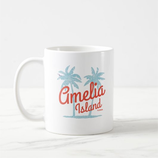 Amelia Island Florida Beach Coral Surf Souvenir Koffiemok (Links)