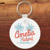 Amelia Island Florida Beach Coral Surf Souvenir Sleutelhanger (Voorkant)