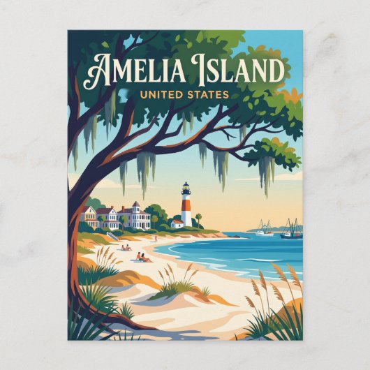 Amelia Island Florida Briefkaart (Voorkant)