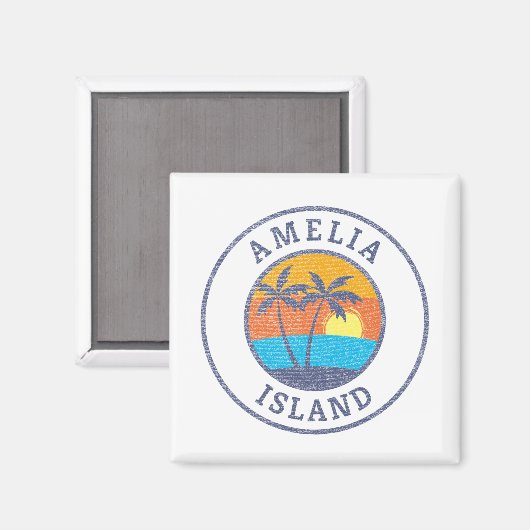 Amelia Island, Florida Faded Classic Style Magneet (Voorkant / Achterkant)